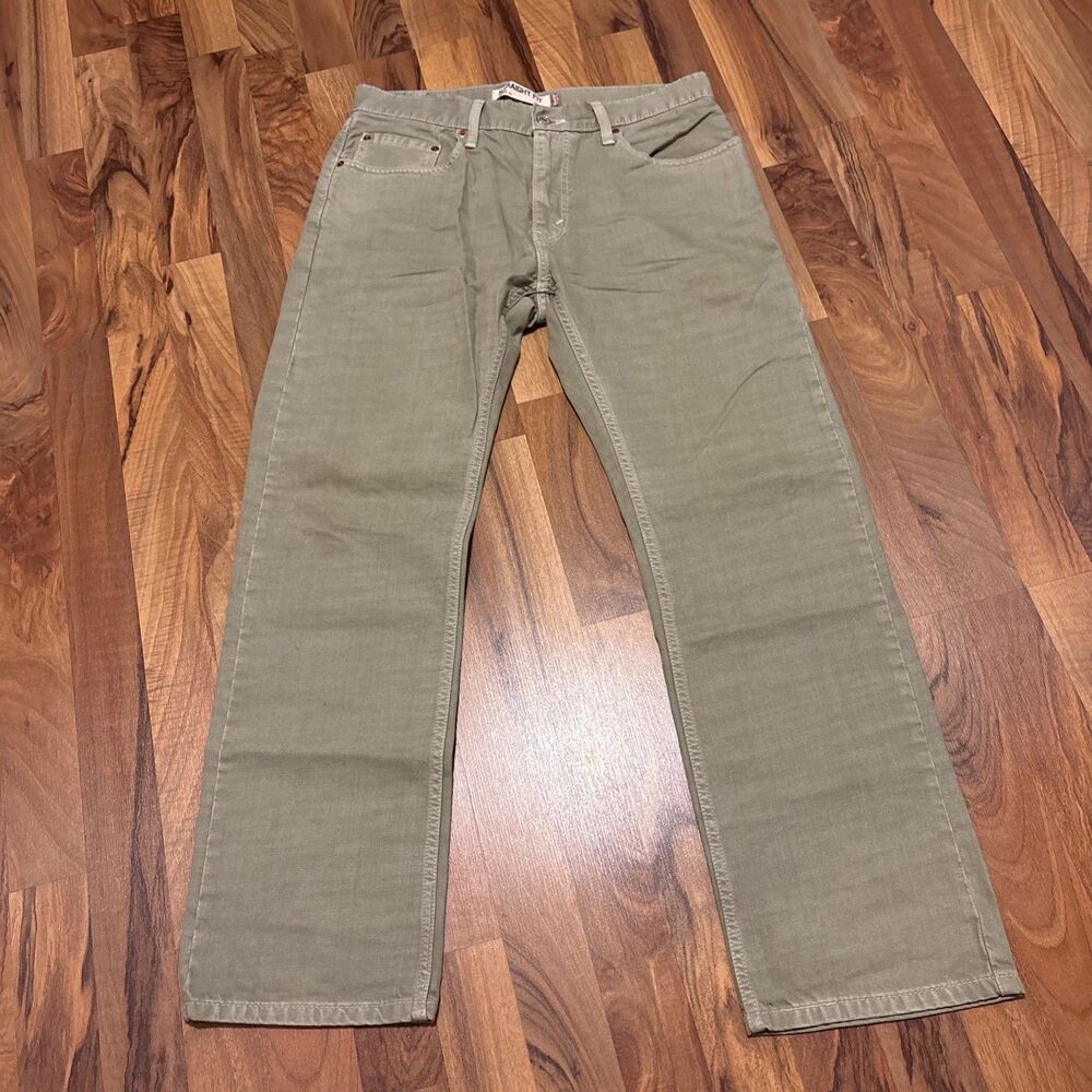 Levis 505 Straight Fit Pants Mens 32x30 Olive Sage Green Twill Jeans 32 x 30